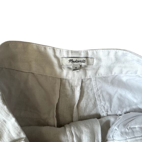 Madewell Harlow Wide-Leg Pants 100% Linen White Women's Size 8 - Picture 7 of 8
